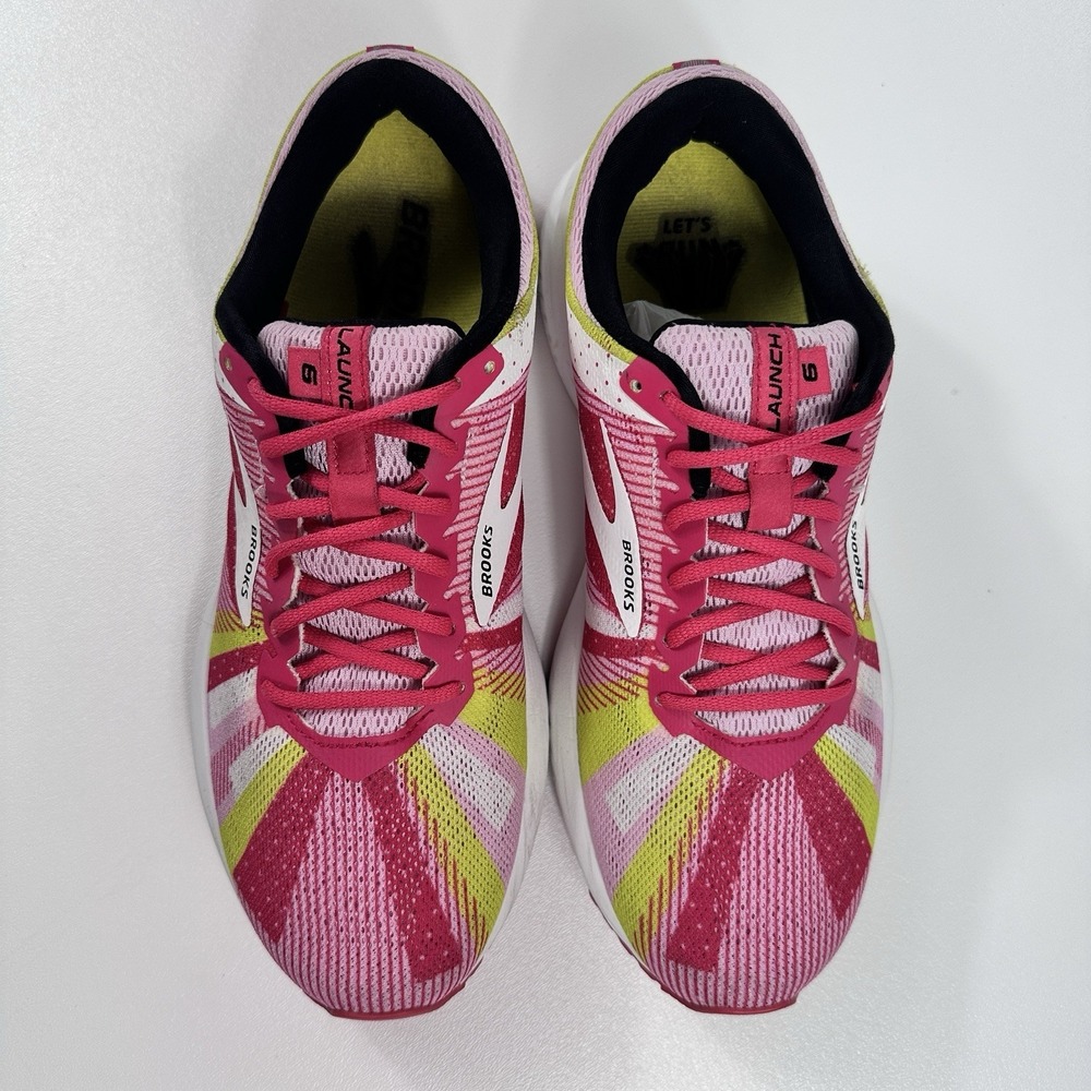 Brooks Launch 6 Run Happy Women's Running Shoes Pink Yellow White Size 8.5 B - Picture 3 of 10